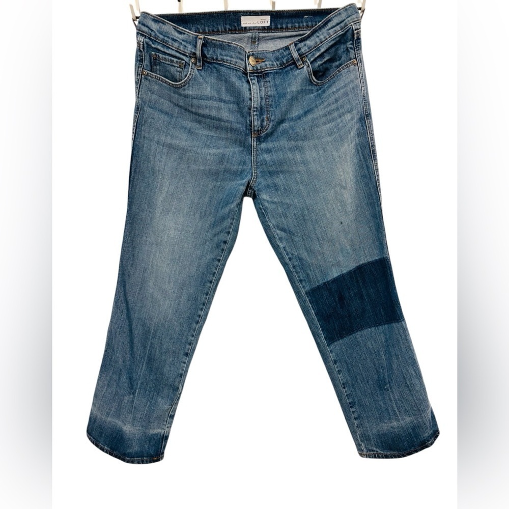 Loft Straight Crop Blue Jeans